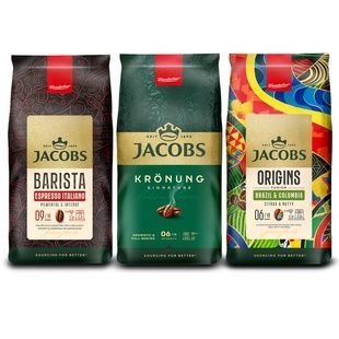 Набір кави в зернах Jacobs Mix 3х1кг ( Jacobs Barista Editions Espresso Italiano 1 кг, Jacobs Kr&ouml;nung 1 кг, Jacobs Origins Fusion Brazil & Colombia 1 кг) cbn797 фото