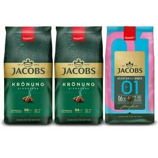 Набір кави в зернах Jacobs Mix 3&times;1 кг ( 2x Jacobs Kronung 1 кг , 1x Jacobs Selection des Jahres 1 кг ) cbn798 фото