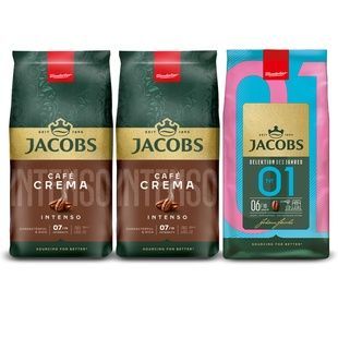 Набір кави в зернах Jacobs Mix 3х1кг ( 2x Jacobs Crema Intenso 1 кг ,1x Jacobs Selection des Jahres 1 кг) cbn799 фото