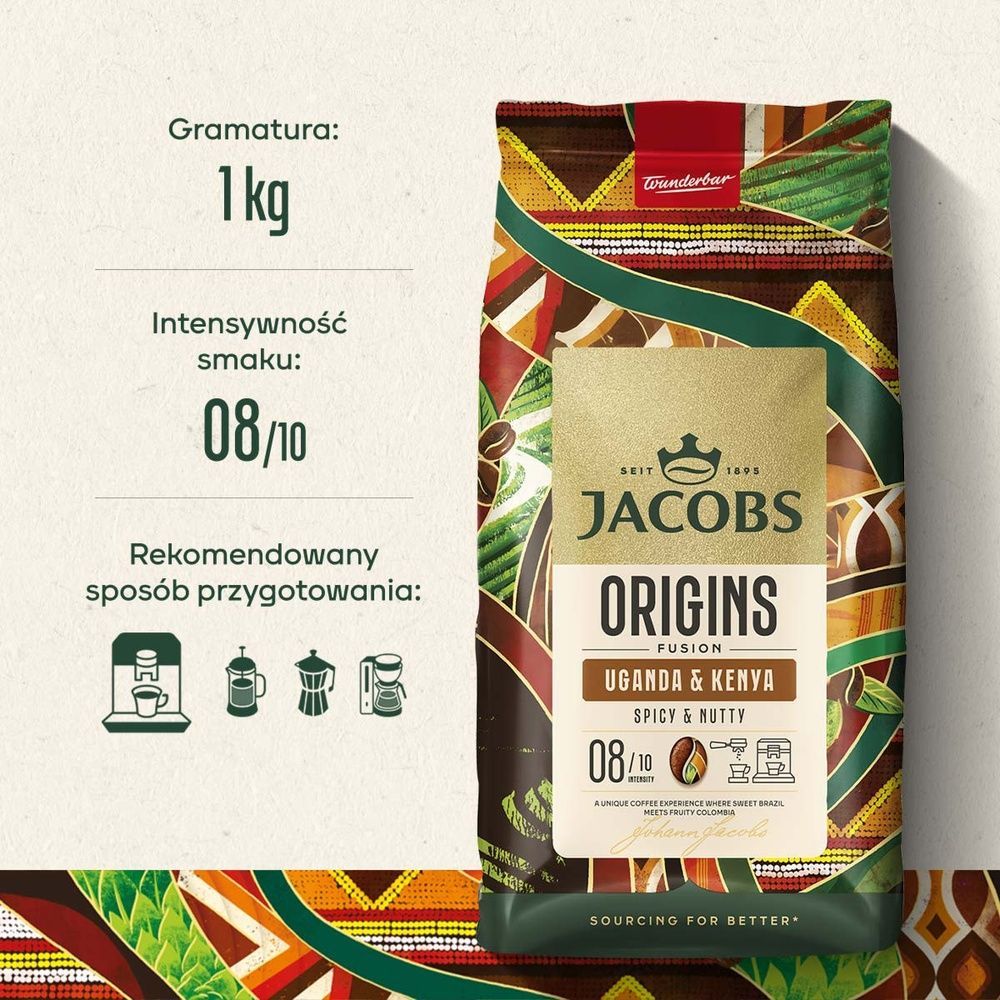 Набір кави в зернах Jacobs Mix 3х1кг ( Jacobs Origins Brazil 1 кг , Jacobs Origins Fusion Uganda & Kenya 1 кг, Jacobs Origins Fusion Brazil & Colombia 1 кг) cbn802 фото