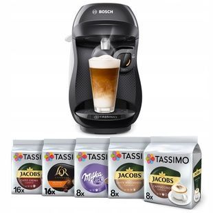 Набір Капсульна кавоварка Bosch Tassimo Happy Black + 5 упаковок капсул Tassimo СТ4 фото
