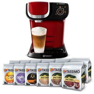 Набір Капсульна кавоварка Bosch Tassimo My Way Red + 12 упаковок капсул Tassimo СТ12 фото