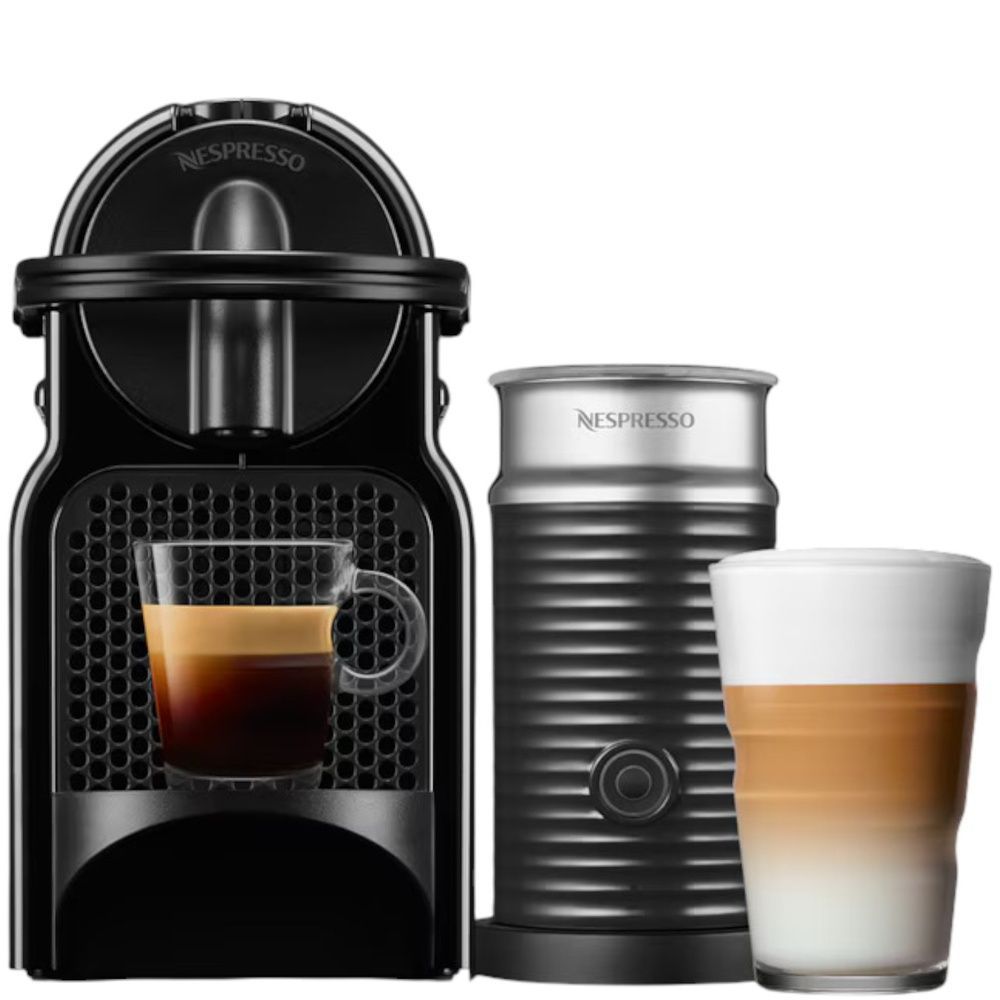 Капсульная кофеварка Nespresso Inissia & Aeroccino3 Black NIB фото