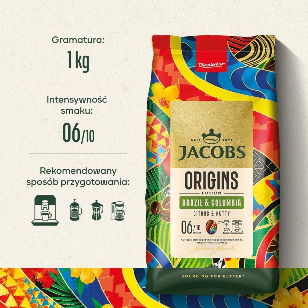 Набір кави в зернах Jacobs Origins Brazil&Colombia 3&times;1 кг cbn793 фото