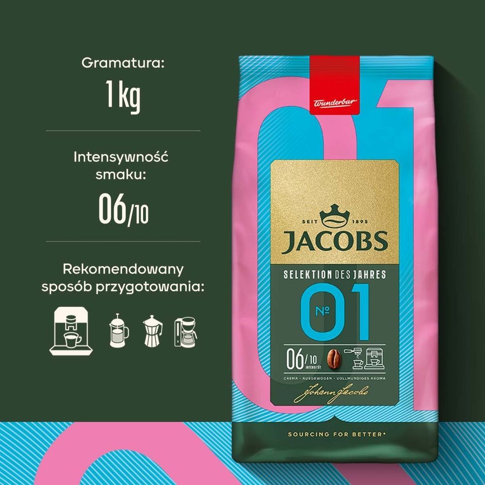 Набор кофе в зернах Jacobs Mix 3х1кг (Jacobs Kr&ouml;nung в зернах 1 кг, Jacobs Crema Gold 1 кг, Jacobs Selection Of The Year №1, 1 кг) cbn796 фото